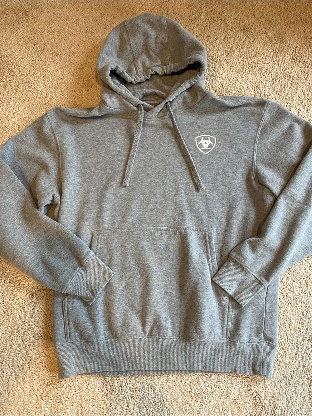 Ariat Heather Gray Pullover Hoodie with Shield Logo - Picture 1 of 5